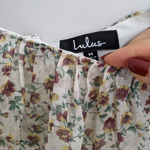 Lulu's | Off The Shoulder Floral Print Dress - Picture 8 of 9